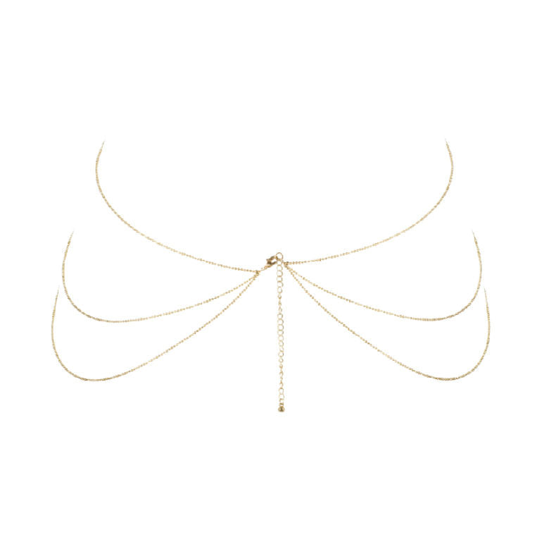 BIJOUX - MAGNIFIQUE CHAÎNES MÉTALLIQUES POUR LE CORPS 8 OR