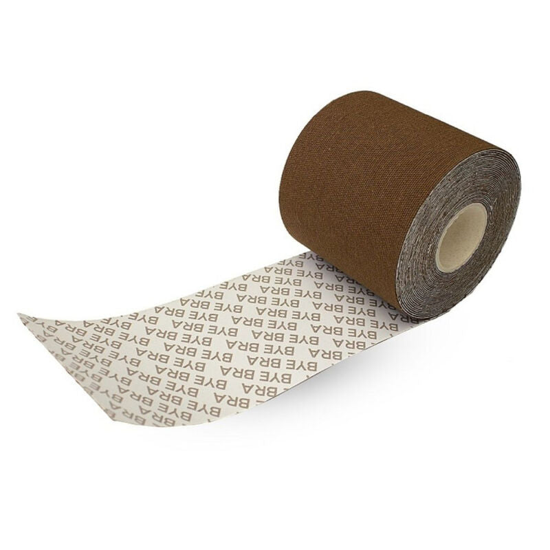 BYE-BRA - BODY TAPE 5 M X 6,5 CM + 3 PAIRES DE CACHE-MATIN MARRON