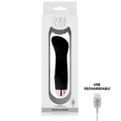 DOLCE VITA - VIBRATEUR RECHARGEABLE ONE NOIR 7 VITESSES