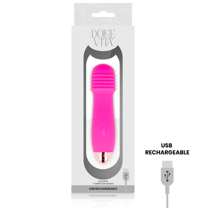 DOLCE VITA - VIBRATEUR RECHARGEABLE TROIS ROSE 7 VITESSES