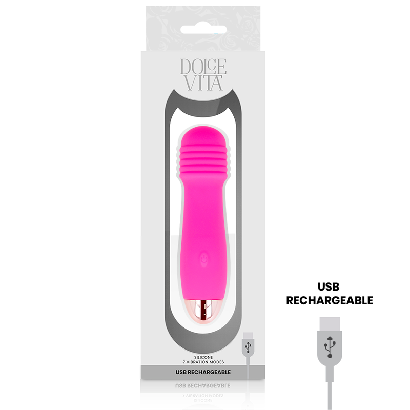 DOLCE VITA - VIBRATEUR RECHARGEABLE TROIS ROSE 7 VITESSES