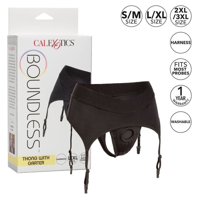 CALEXOTICS - BOUNDLESS STRING AVEC JARRETIÈRE S/M