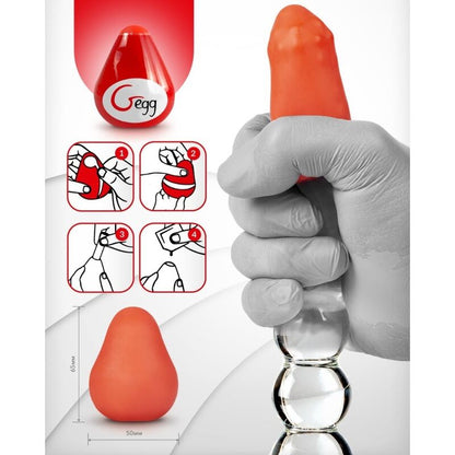 G-VIBE - OEUF MASTURBATEUR TEXTURÉ RÉUTILISABLE ROUGE