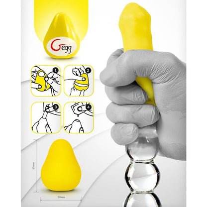 G-VIBE - OEUF MASTURBATEUR TEXTURÉ JAUNE RÉUTILISABLE