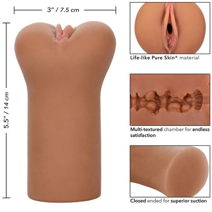 CALEXOTICS - BOUNDLESS VULVA STROKER - PEAU CARAMEL