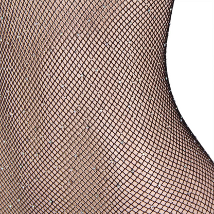 QUEEN LINGERIE - BODYSTOCKING MANCHES LONGUES AVEC DIAMANTS S/L