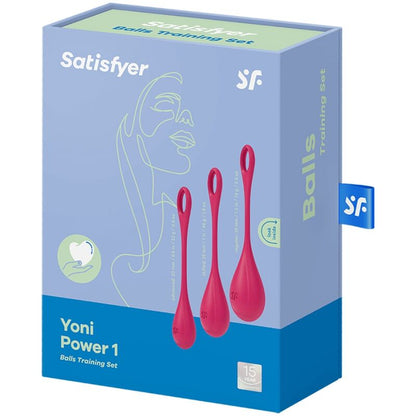 SATISFYER - ENSEMBLE ENTRAÎNEMENT YONI POWER 1 ROUGE