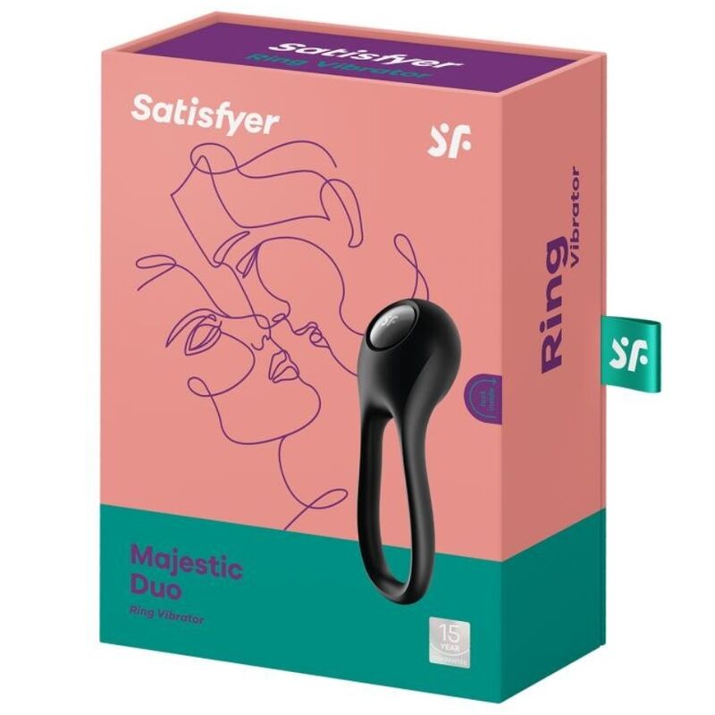 SATISFYER - VIBRATEUR  ANNEAU MAJESTIC DUO NOIR