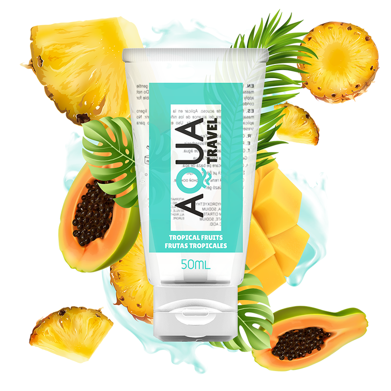 AQUA TRAVEL - SAVEUR LUBRIFIANT A BASE D''EAU FRUITS TROPICAUX - 50 ML