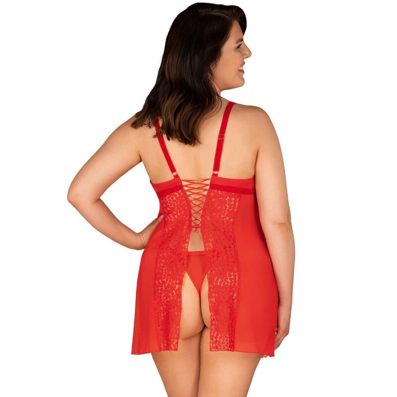 OBSESSIVE - CHEMISE ET TANGA BLOSSMINA 4XL/5XL