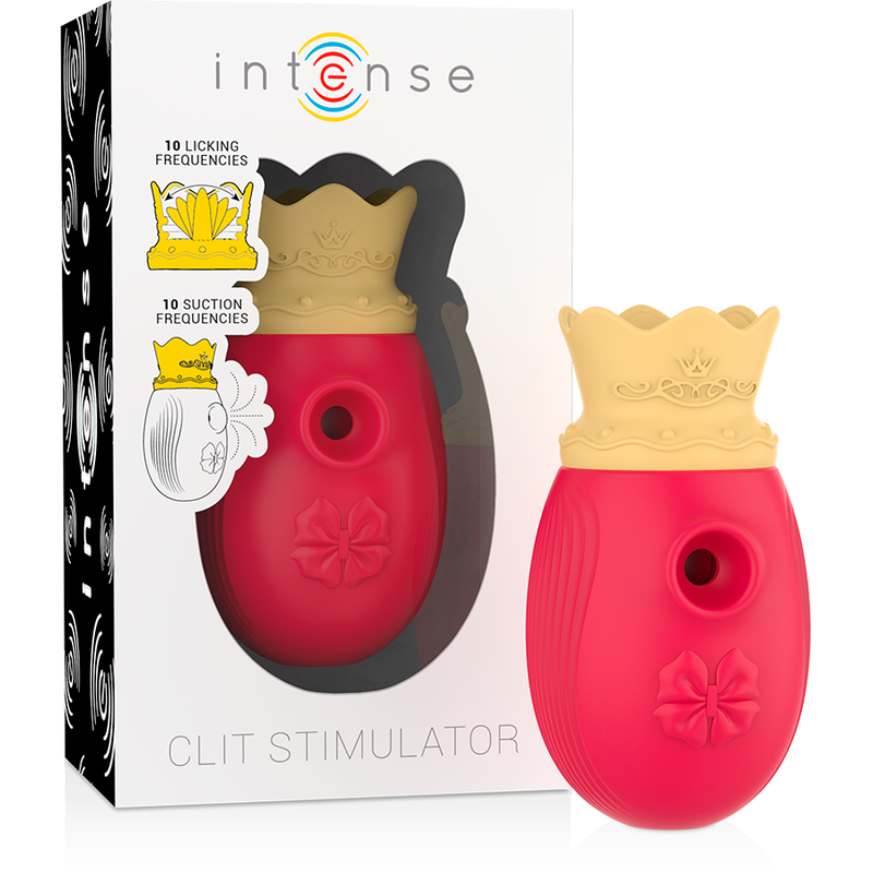 INTENSE - STIMULATEUR CLIT 10 FRÉQUENCES DE LÉCHAGE ET D''ASPIRATION - ROUGE