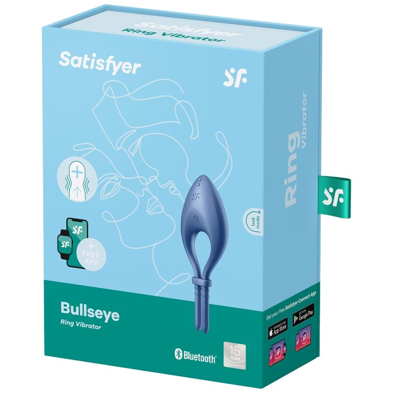 SATISFYER - APPLICATION BULLSEYE RING VIBRATOR BLEU