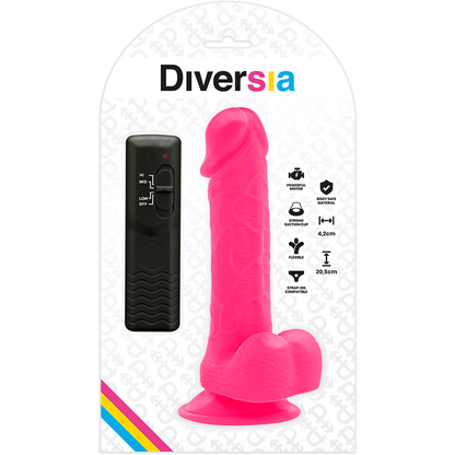 DIVERSIA - DILDO VIBRANT FLEXIBLE ROSE 20.5 CM -O- 4.2 CM