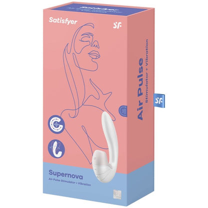 SATISFYER - SUPERNOVA AIR PULSE STIMULATEUR ET VIBRATION BLANC