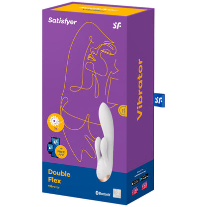 SATISFYER - APPLICATION VIBRATEUR DOUBLE FLEX BLANC