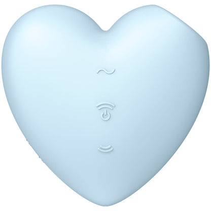 SATISFYER - STIMULATEUR ET VIBRATEUR CUTIE HEART AIR PULSE BLEU