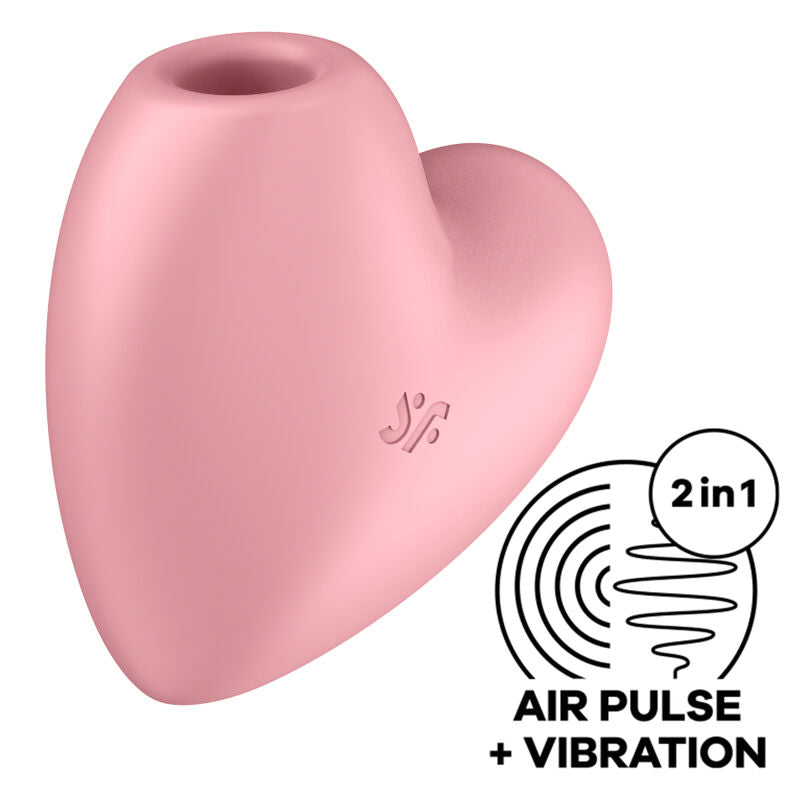 SATISFYER - STIMULATEUR ET VIBRATEUR CUTIE HEART AIR PULSE BLEU