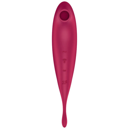 SATISFYER - APPLICATION DE STIMULATEUR ET VIBRATEUR TWIRLING PRO+ ROUGE