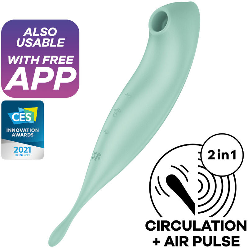 SATISFYER - APPLICATION DE STIMULATEUR ET VIBRATEUR TWIRLING PRO+ ROUGE