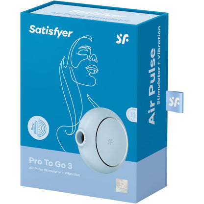 SATISFYER - STIMULATEUR ET VIBRATEUR DOUBLE AIR PULSE PRO TO GO 3 NOIR