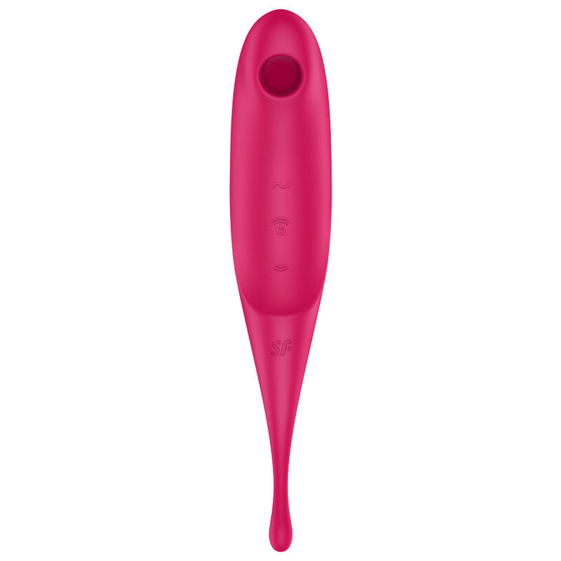 SATISFYER - STIMULATEUR ET VIBRATEUR TWIRLING PRO AIR PULSE ROUGE