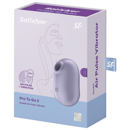 SATISFYER - STIMULATEUR ET VIBRATEUR DOUBLE AIR PULSE PRO TO GO 2 VIOLET