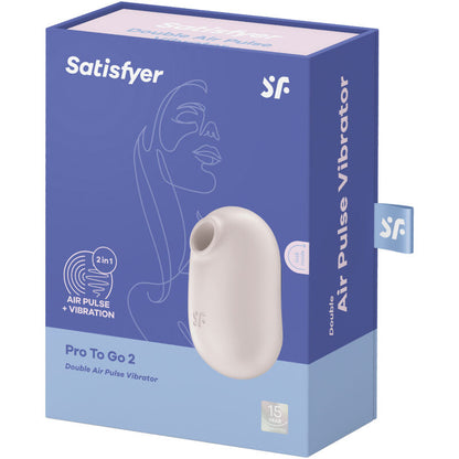 SATISFYER - STIMULATEUR ET VIBRATEUR DOUBLE AIR PULSE PRO TO GO 2 VIOLET