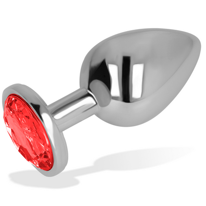 OHMAMA - PLUG ANAL AVEC CRISTAL ROUGE 9 CM