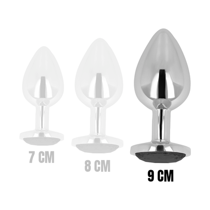 OHMAMA - PLUG ANAL AVEC CRISTAL NOIR 9 CM