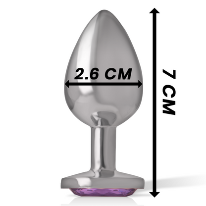 INTENSE - PLUG ANAL EN MÉTAL ALUMINIUM AVEC CRISTAL VIOLET TAILLE S