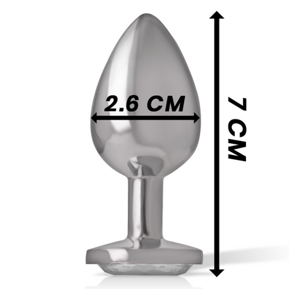 INTENSE - PLUG ANAL EN MÉTAL ALUMINIUM AVEC CRISTAL DARGENT TAILLE S