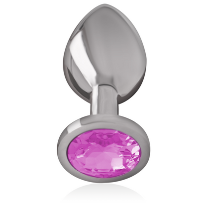 INTENSE - PLUG ANAL EN MÉTAL ALUMINIUM AVEC CRISTAL ROSE TAILLE S