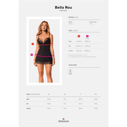 OBSESSIVE - CHEMISE & STRING BELLA ROU XS/S