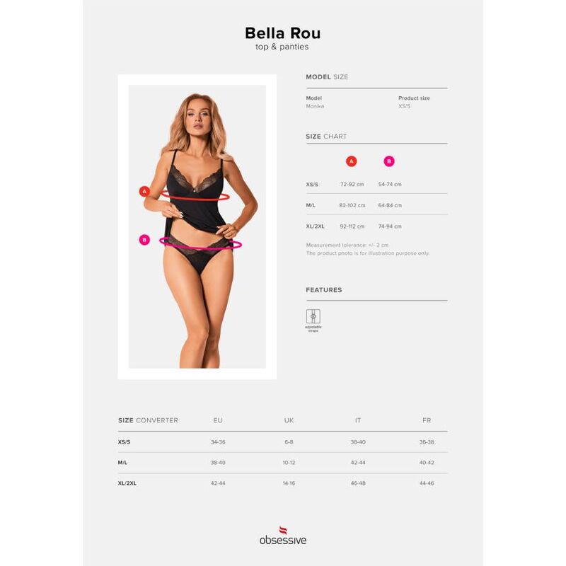 OBSESSIVE - HAUT ET CULOTTE BELLA ROU XS/S