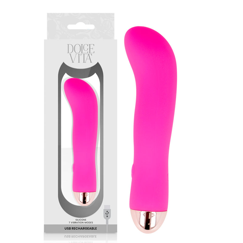 DOLCE VITA - VIBRATEUR RECHARGEABLE DEUX ROSE 7 VITESSES