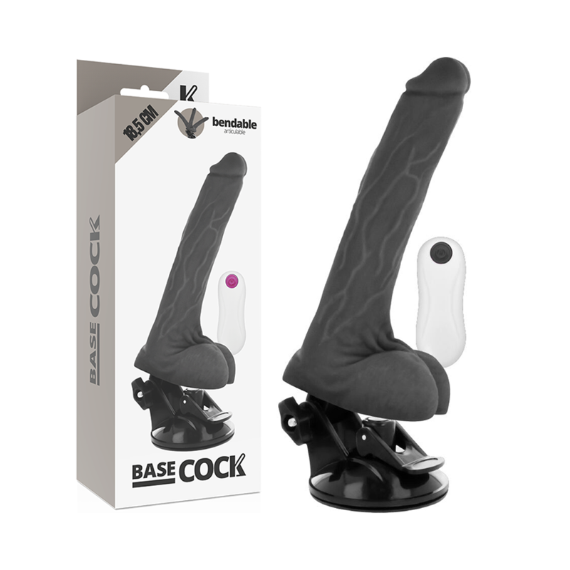 BASECOCK - VIBRATEUR ARTICULABLE TÉLÉCOMMANDE NATUREL 18.5 CM -O- 4 CM