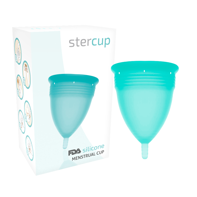 STERCUP - COUPE MENSTRUELLE EN SILICONE FDA TAILLE L AIGUE-MARINE