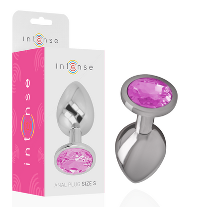 INTENSE - PLUG ANAL EN MÉTAL ALUMINIUM AVEC CRISTAL ROSE TAILLE S