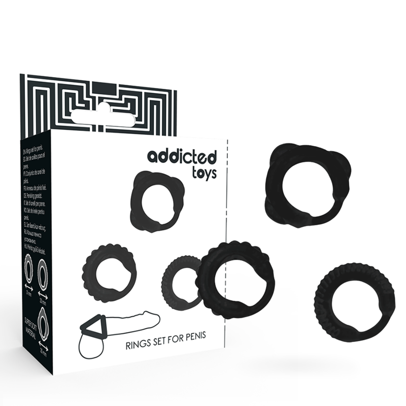 ADDICTED TOYS - ENSEMBLE C-RING NOIR