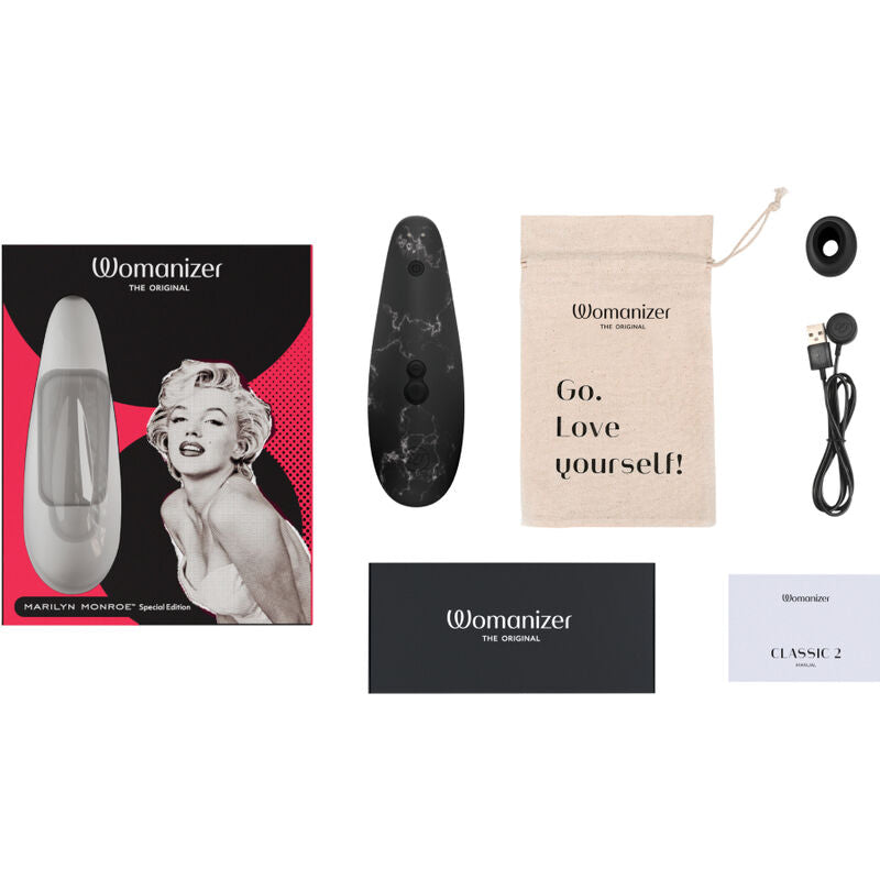 WOMANIZER - MARILYN MONROE CLASSIC 2 STIMULATEUR CLITORAL MARBRE NOIR