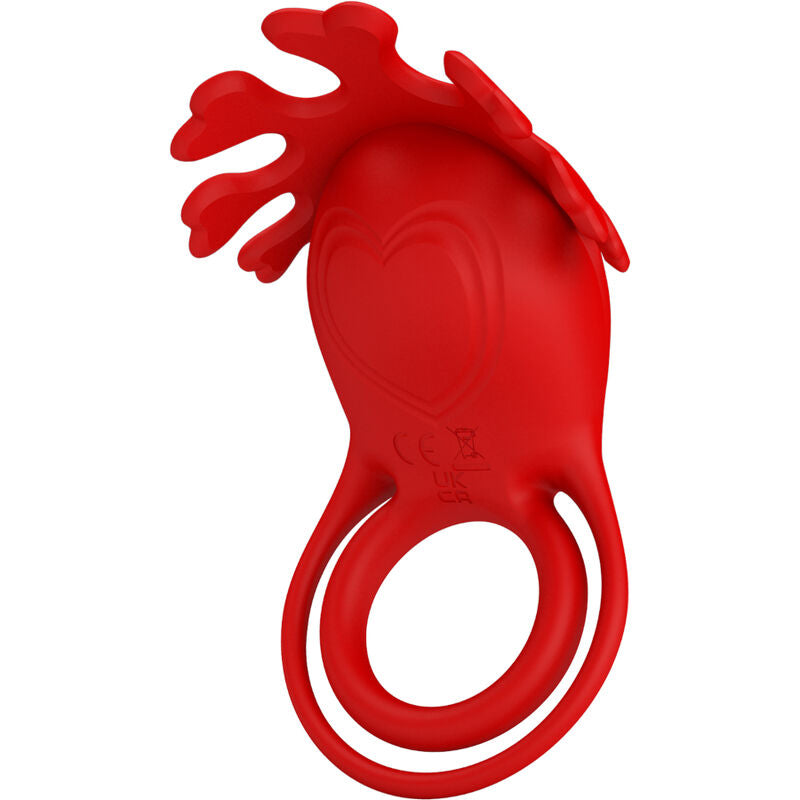 PRETTY LOVE - ANNEAU VIBRATEUR RUBEN 7 VIBRATIONS SILICONE ROUGE