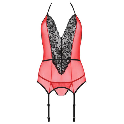 PASSION - PEONIA CORSET LIGNE ÉROTIQUE ROUGE S/M