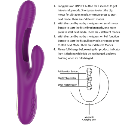 INTENSE - APOLO VIBRATEUR MULTIFONCTION RECHARGEABLE 7 VIBRATIONS AVEC LANGUE OSCILLANTE VIOLET