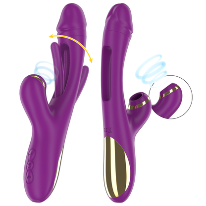 INTENSE - ATENEO VIBRATEUR MULTIFONCTION RECHARGEABLE 7 VIBRATIONS AVEC LANGUE OSCILLANTE ET SUCER VIOLET