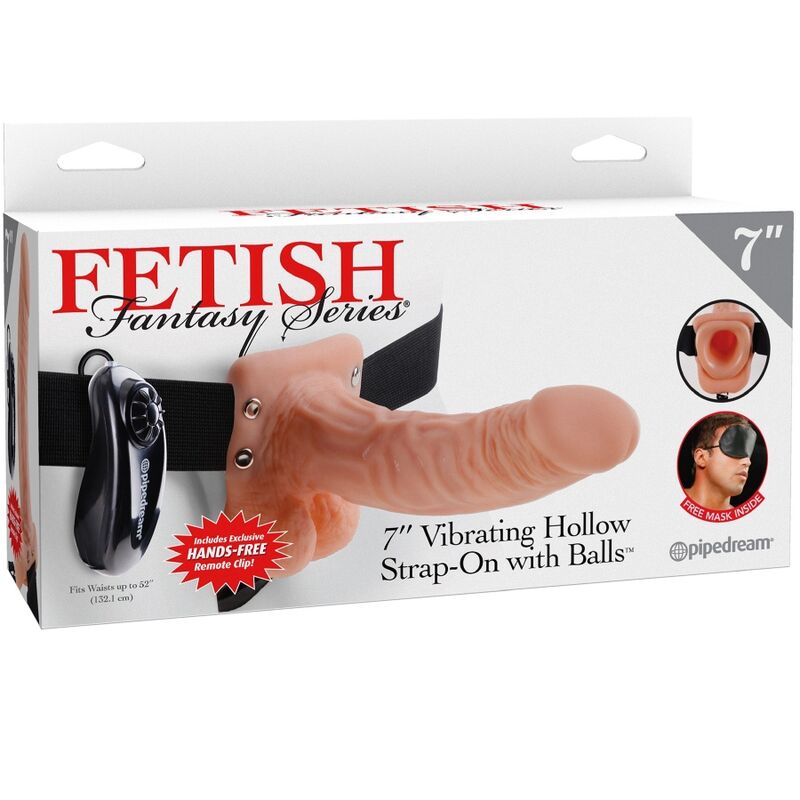 FETISH FANTASY SERIES - HARNAIS RÉGLABLE TÉLÉCOMMANDE PÉNIS RÉALISTE AVEC TESTICULES 17,8 CM