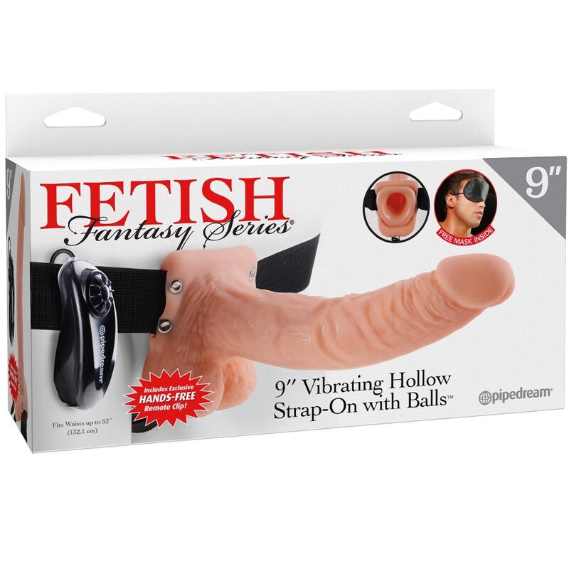 FETISH FANTASY SERIES - HARNAIS RÉGLABLE TÉLÉCOMMANDE PÉNIS RÉALISTE AVEC TESTICULES 23 CM