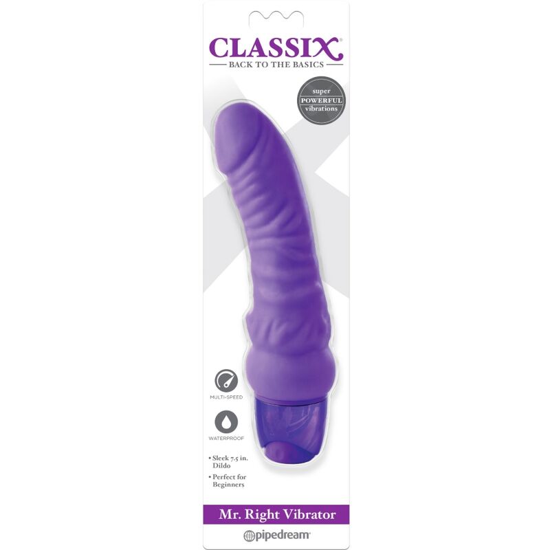 CLASSIX - GODE VIBRANT  MR. RIGHT  MULTI-VITESSES 15,5 CM VIOLET