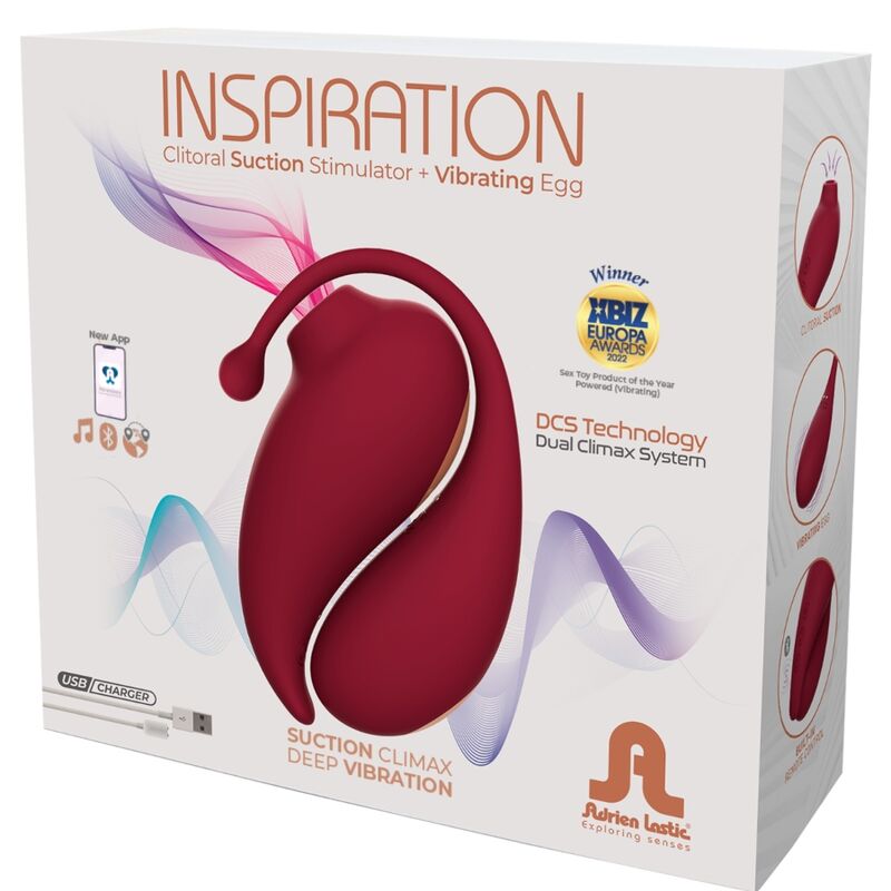 ADRIEN LASTIC - INSPIRATION CLITORIS SUCKER + OEUF VIBRANT ROUGE - APPLICATION GRATUITE