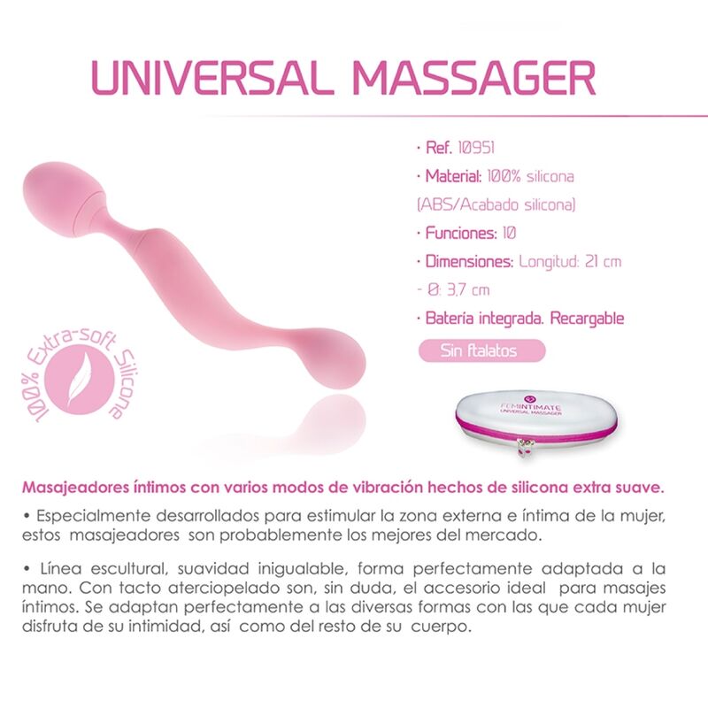 FEMINTIMATE - VIBRATEUR UNIVERSEL EN SILICONE ROSE