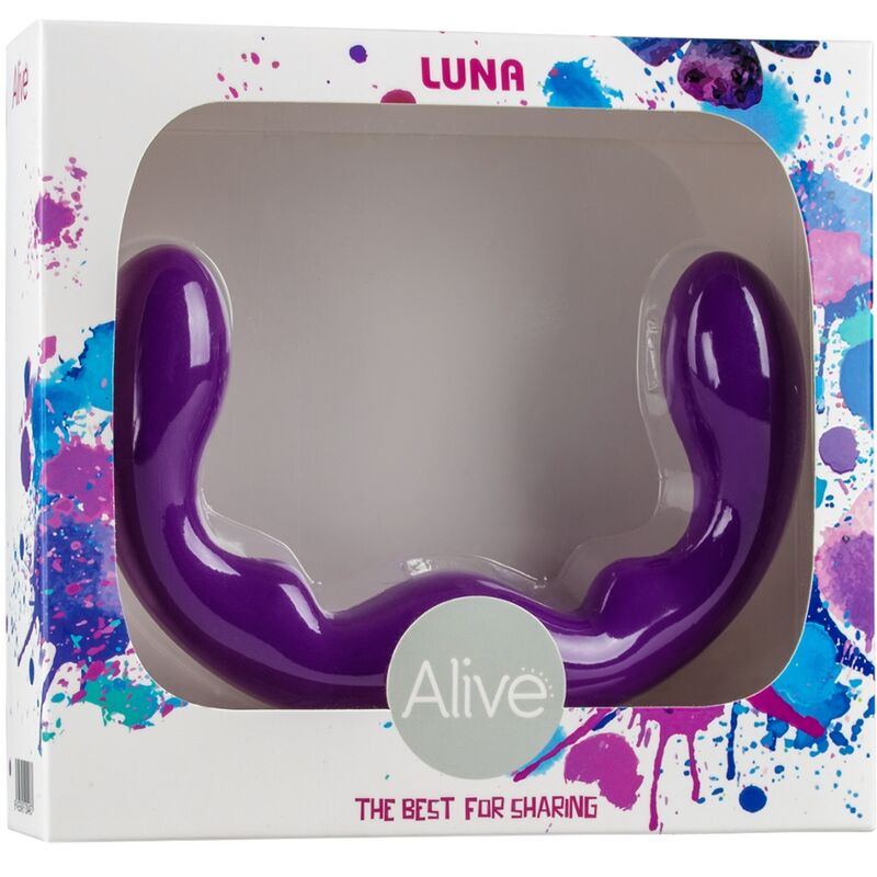 ALIVE - GODE LUNA DOUBLE PÉNÉTRATION SILICONE VIOLET 25 CM